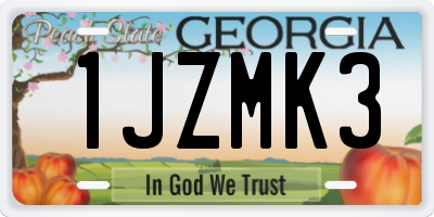 GA license plate 1JZMK3