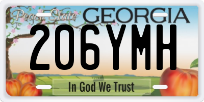 GA license plate 206YMH