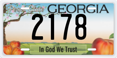 GA license plate 2178