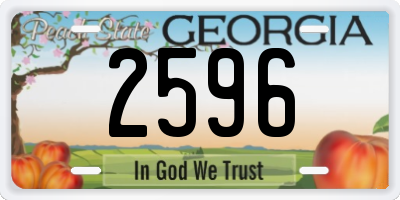 GA license plate 2596