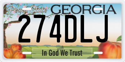 GA license plate 274DLJ