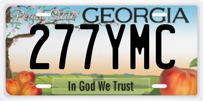 GA license plate 277YMC