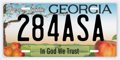 GA license plate 284ASA