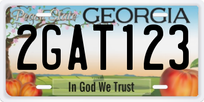 GA license plate 2GAT123