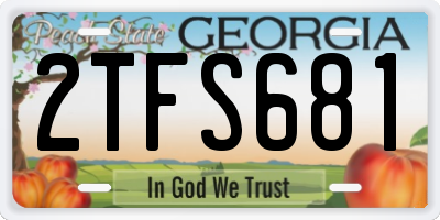 GA license plate 2TFS681