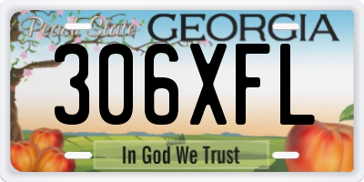 GA license plate 306XFL