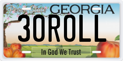 GA license plate 30ROLL