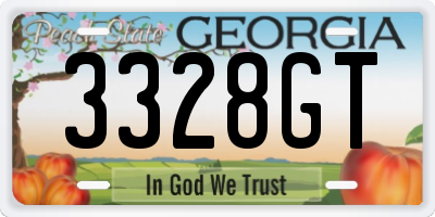 GA license plate 3328GT