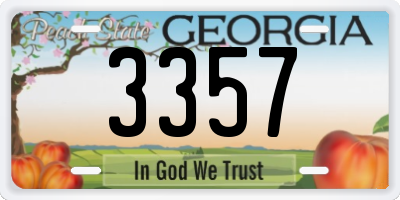 GA license plate 3357