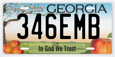 GA license plate 346EMB