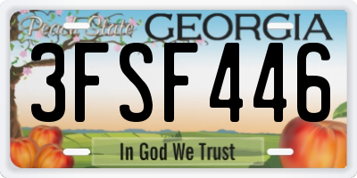 GA license plate 3FSF446