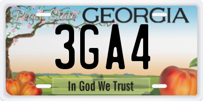 GA license plate 3GA4