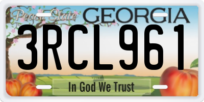 GA license plate 3RCL961