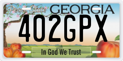 GA license plate 402GPX