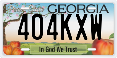 GA license plate 404KXW