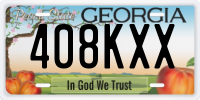 GA license plate 408KXX