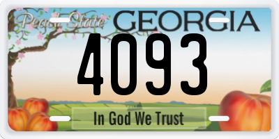 GA license plate 4093