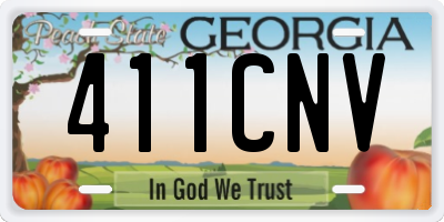 GA license plate 411CNV