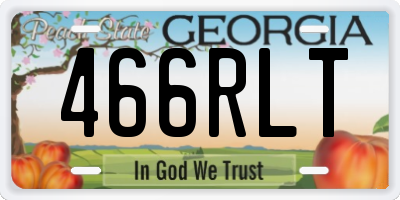 GA license plate 466RLT