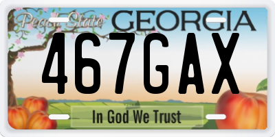 GA license plate 467GAX