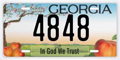 GA license plate 4848