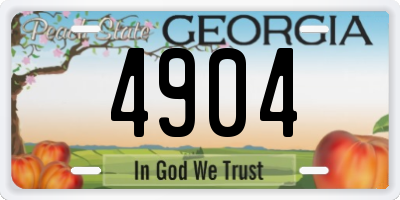 GA license plate 4904