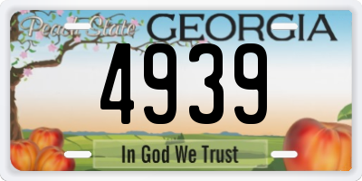 GA license plate 4939