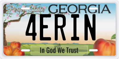 GA license plate 4ERIN