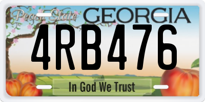 GA license plate 4RB476