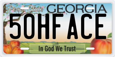 GA license plate 50HFACE