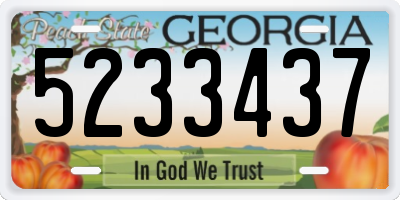 GA license plate 5233437