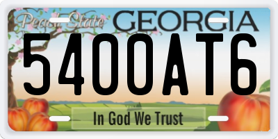 GA license plate 5400AT6