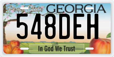 GA license plate 548DEH