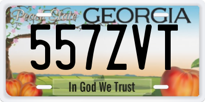 GA license plate 557ZVT