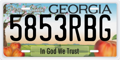 GA license plate 5853RBG