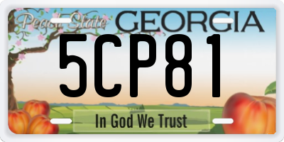 GA license plate 5CP81