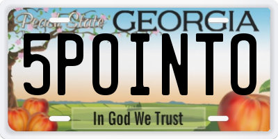 GA license plate 5POINTO