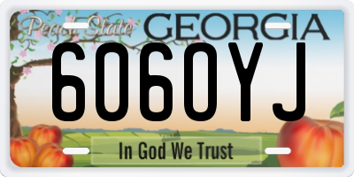 GA license plate 606OYJ