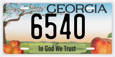 GA license plate 6540