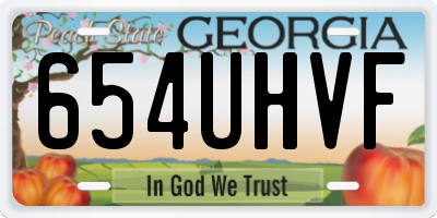 GA license plate 654UHVF