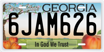 GA license plate 6JAM626