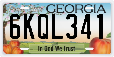 GA license plate 6KQL341