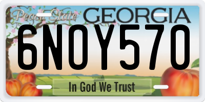 GA license plate 6NOY570