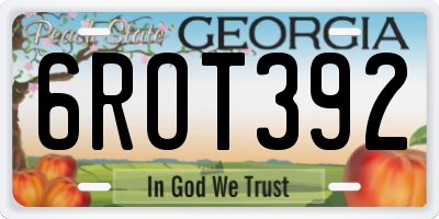 GA license plate 6ROT392