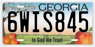 GA license plate 6WIS845