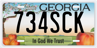 GA license plate 734SCK