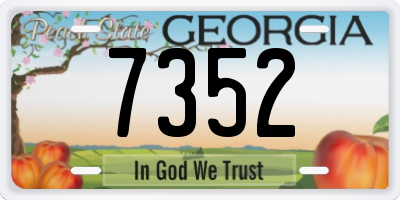 GA license plate 7352