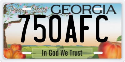 GA license plate 750AFC