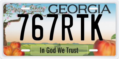 GA license plate 767RTK