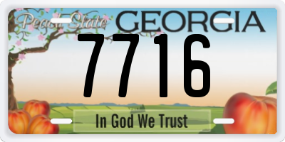 GA license plate 7716